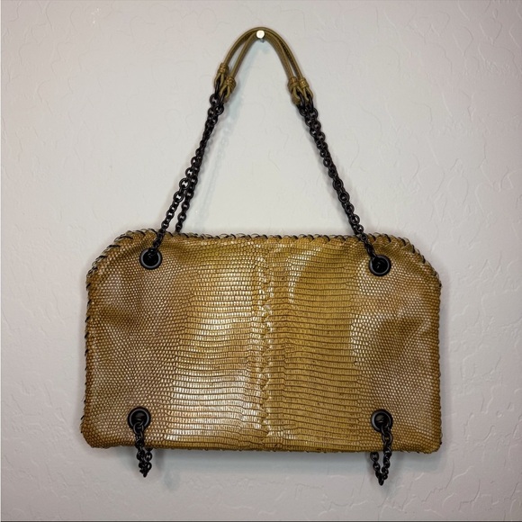 Bottega Veneta Lizard Shoulder Bag With Matching Compact Mirror One Size - Picture 2 of 15